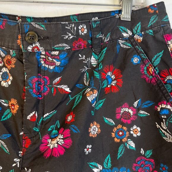 Yessica The Short Black Floral Print 100% Cotton Casual Shorts Size 10 - Picture 5 of 8